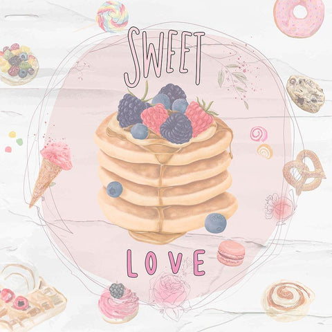 Sweet Love White Modern Wood Framed Art Print by The Font Diva