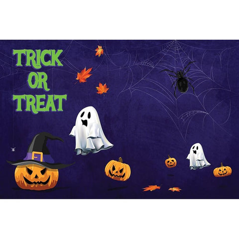 Trick Or Treat Black Modern Wood Framed Art Print with Double Matting by The Font Diva