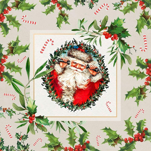 Call for Kris Kringle Black Modern Wood Framed Art Print by The Font Diva