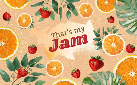 Thats My Jam White Modern Wood Framed Art Print with Double Matting by The Font Diva