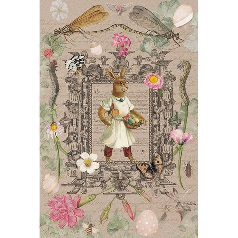 Edwardian Easter Black Modern Wood Framed Art Print with Double Matting by The Font Diva