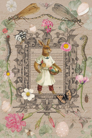 Edwardian Easter Black Ornate Wood Framed Art Print with Double Matting by The Font Diva