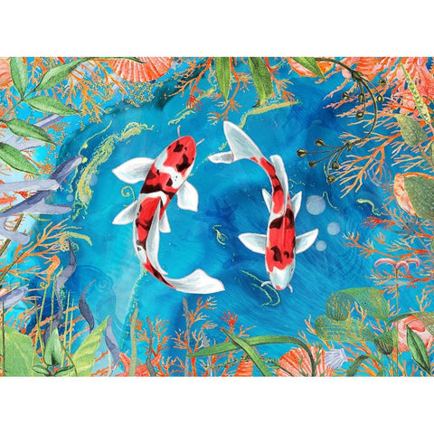 Just Keep Swimming Black Modern Wood Framed Art Print with Double Matting by The Font Diva