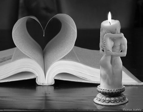 Love Story Black Modern Wood Framed Art Print by Barbey, Thomas