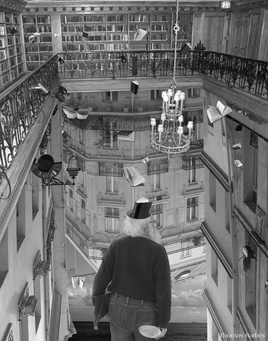 The Mind Reader White Modern Wood Framed Art Print with Double Matting by Barbey, Thomas