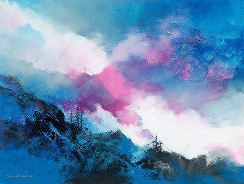 Above the Clouds 1 Black Ornate Wood Framed Art Print with Double Matting by Leung, Thomas