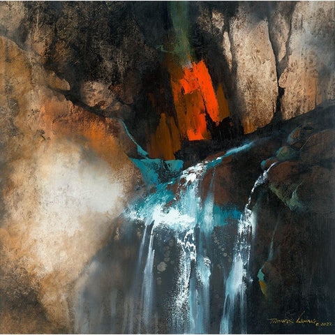 Clear Spring Black Modern Wood Framed Art Print with Double Matting by Leung, Thomas