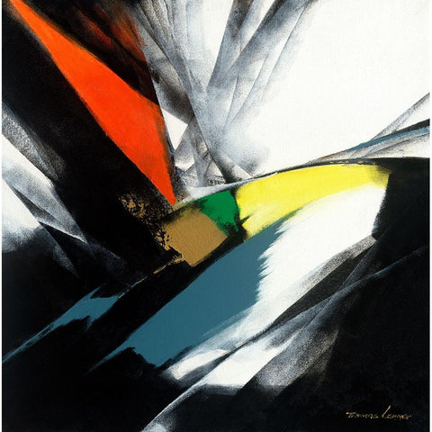 Color Block 1 Black Modern Wood Framed Art Print by Leung, Thomas