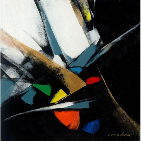 Color Block 2 Black Modern Wood Framed Art Print by Leung, Thomas