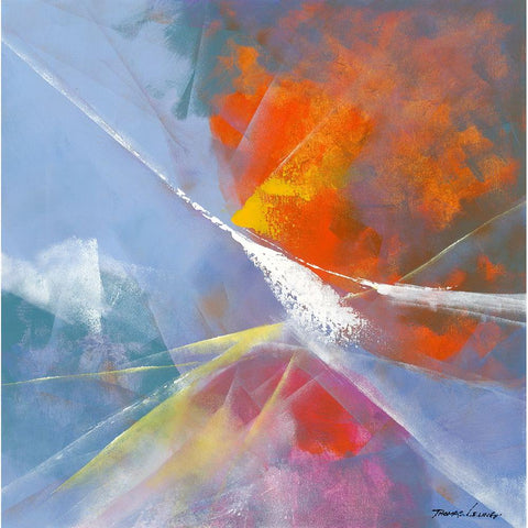 Dancing Purple Black Modern Wood Framed Art Print with Double Matting by Leung, Thomas