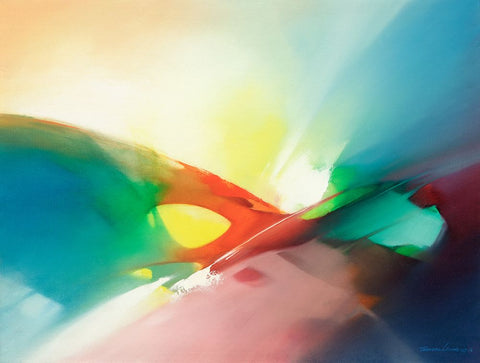 Feelings White Modern Wood Framed Art Print with Double Matting by Leung, Thomas