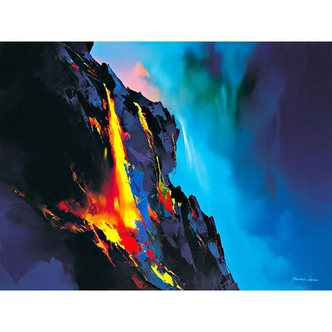 Blazing Fires Black Modern Wood Framed Art Print by Leung, Thomas