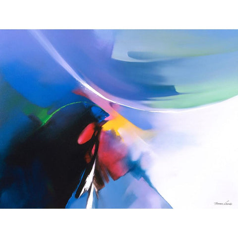 Dancing Color 1 Black Modern Wood Framed Art Print by Leung, Thomas