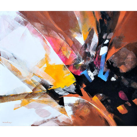 Dancing Color 3 Black Modern Wood Framed Art Print by Leung, Thomas