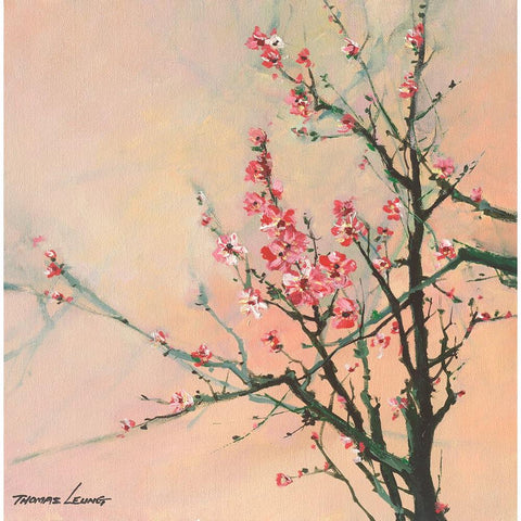 Little Blossom White Modern Wood Framed Art Print by Leung, Thomas