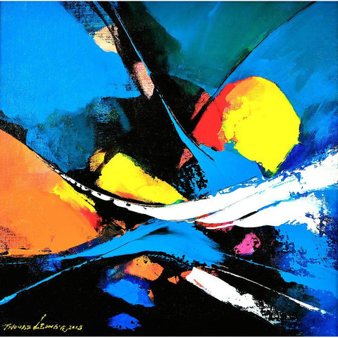 Fly Higher Black Modern Wood Framed Art Print with Double Matting by Leung, Thomas