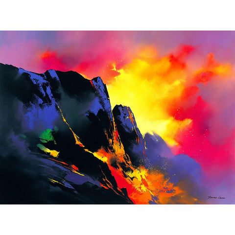 Lavas Descent Gold Ornate Wood Framed Art Print with Double Matting by Leung, Thomas