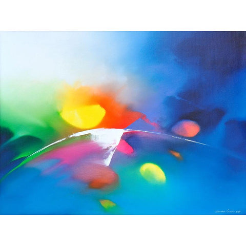 Melody White Modern Wood Framed Art Print by Leung, Thomas