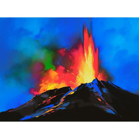 Volcanic Majesty Gold Ornate Wood Framed Art Print with Double Matting by Leung, Thomas