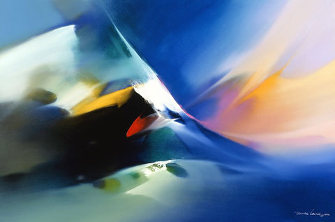 Flying Colors White Modern Wood Framed Art Print with Double Matting by Leung, Thomas