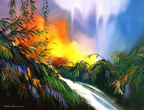 Meadow Brook White Modern Wood Framed Art Print with Double Matting by Leung, Thomas