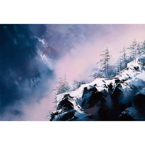 Winter View Black Modern Wood Framed Art Print by Leung, Thomas
