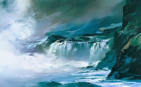 Big Island Surf Black Ornate Wood Framed Art Print with Double Matting by Leung, Thomas