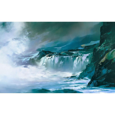Big Island Surf Black Modern Wood Framed Art Print with Double Matting by Leung, Thomas