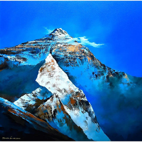The Peace Holy Mountain Black Modern Wood Framed Art Print by Leung, Thomas