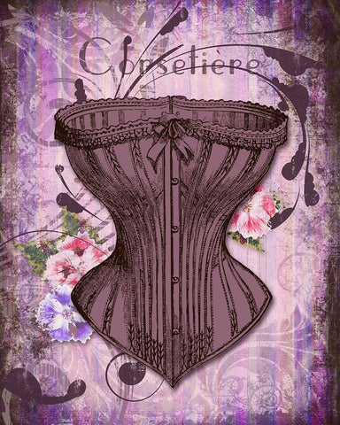 Corsetier Black Ornate Wood Framed Art Print with Double Matting by Lavoie, Tina