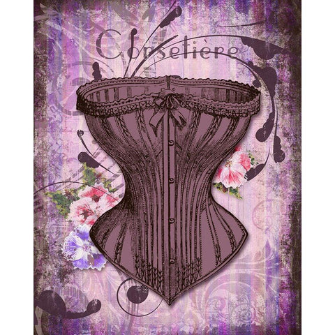 Corsetier Black Modern Wood Framed Art Print by Lavoie, Tina