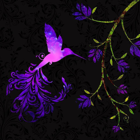 Purple Twilight Black Modern Wood Framed Art Print with Double Matting by Lavoie, Tina