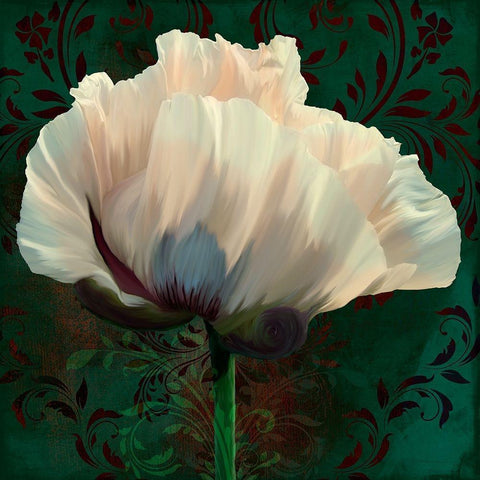 Poppy In Verdigris And Rust II Gold Ornate Wood Framed Art Print with Double Matting by Lavoie, Tina