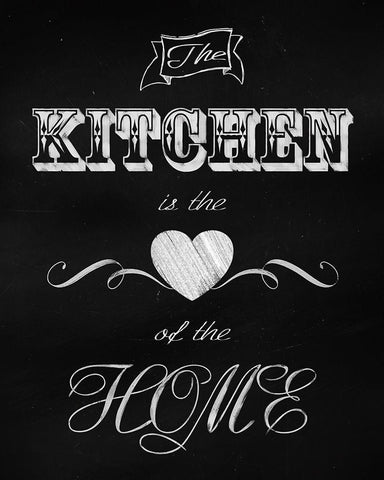 The Kitchen Is The Heart White Modern Wood Framed Art Print with Double Matting by Lavoie, Tina