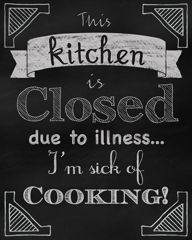 Sick Of Cooking White Modern Wood Framed Art Print with Double Matting by Lavoie, Tina