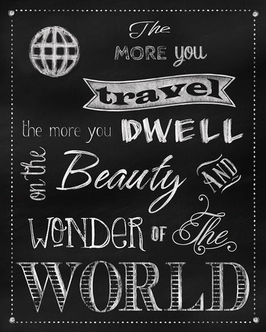 The More You Travel Black Ornate Wood Framed Art Print with Double Matting by Lavoie, Tina