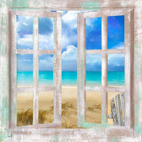 Caribbean Cottage White Modern Wood Framed Art Print with Double Matting by Lavoie, Tina