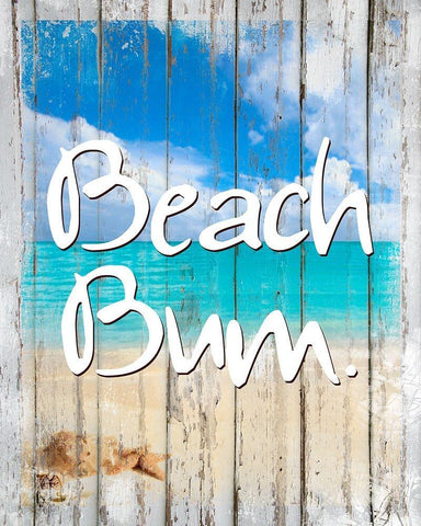 Beach Bum White Modern Wood Framed Art Print with Double Matting by Lavoie, Tina