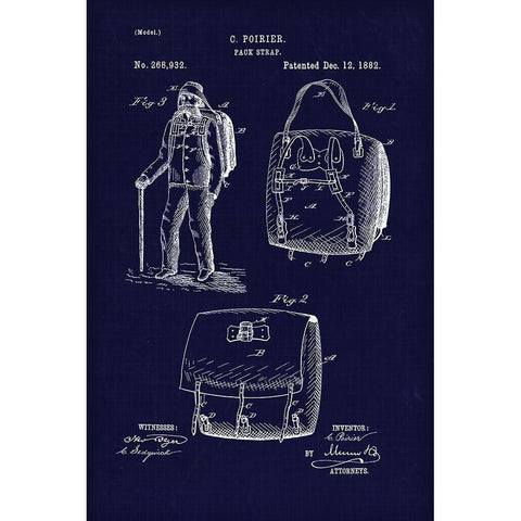 1882 Back Pack Black Modern Wood Framed Art Print with Double Matting by Lavoie, Tina