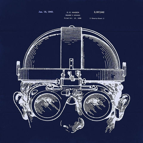 Welders Goggles 2 Black Modern Wood Framed Art Print with Double Matting by Lavoie, Tina