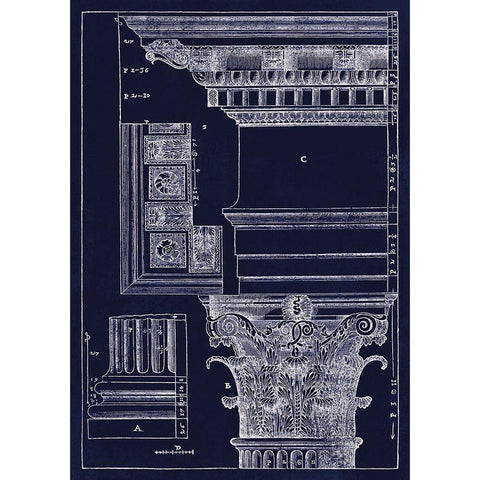 Andrea Palladio Corinthian Capital 1557 Black Modern Wood Framed Art Print with Double Matting by Lavoie, Tina