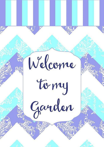 Welcome To My Garden White Modern Wood Framed Art Print with Double Matting by Lavoie, Tina