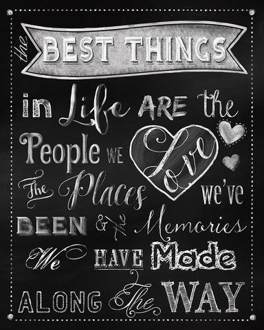 Best Things Chalkboard White Modern Wood Framed Art Print with Double Matting by Lavoie, Tina