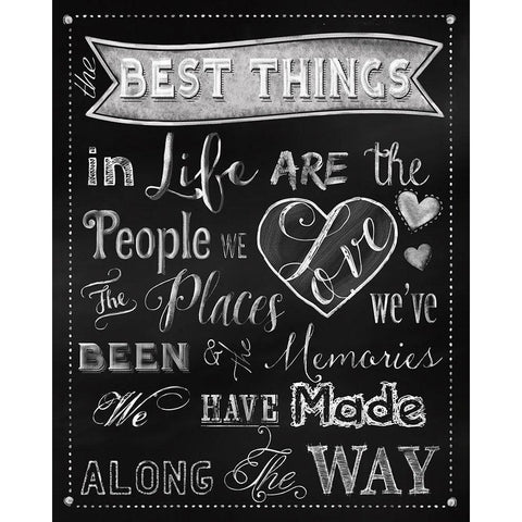 Best Things Chalkboard White Modern Wood Framed Art Print by Lavoie, Tina