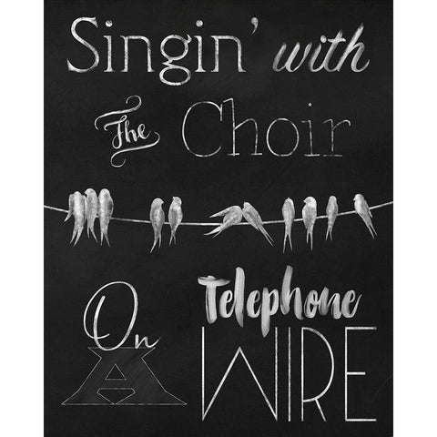 Singing Birdies White Modern Wood Framed Art Print by Lavoie, Tina