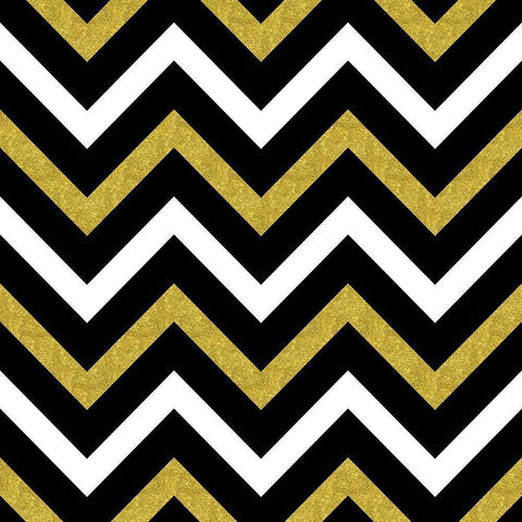Bling Chevron Black Modern Wood Framed Art Print by Lavoie, Tina