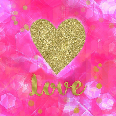 Glitter Love Pink Black Modern Wood Framed Art Print with Double Matting by Lavoie, Tina