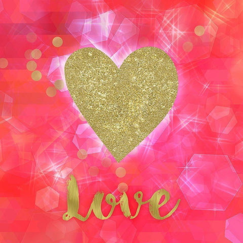 Glitter Love Gold Ornate Wood Framed Art Print with Double Matting by Lavoie, Tina