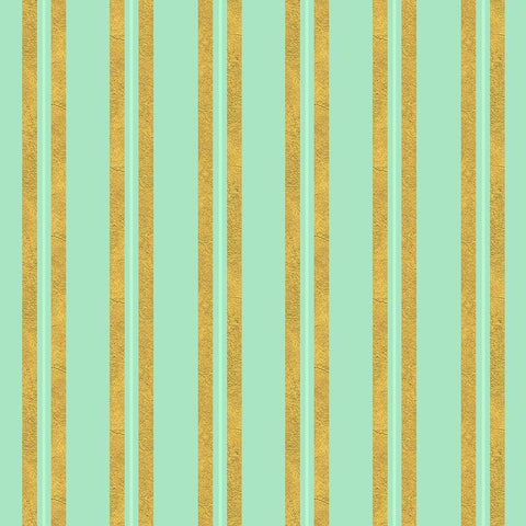 Golden Mint Stripes 2 Gold Ornate Wood Framed Art Print with Double Matting by Lavoie, Tina