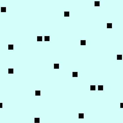 Pale Aqua Black Squares Confetti White Modern Wood Framed Art Print with Double Matting by Lavoie, Tina